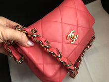 Load image into Gallery viewer, Chanel lambskin woven logo flap from 2021 cruise collection.
