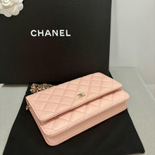 Load image into Gallery viewer, Chanel rose beige woc wallet on chain, caviar leather with gold hdw
