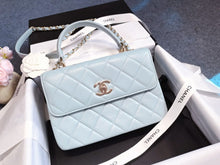 Load image into Gallery viewer, Chanel light blue small trendy, light gold hdw
