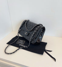 Load image into Gallery viewer, Chanel black patent jumbo, silver ruthenium hdw
