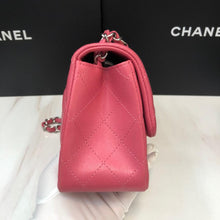 Load image into Gallery viewer, Chanel pink mini square lambskin with silver hardware
