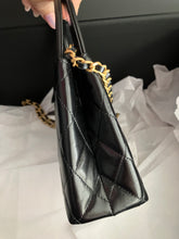 Load image into Gallery viewer, Chanel black Kelly shopper nano (larger size) in shiny calfskin, gold hdw
