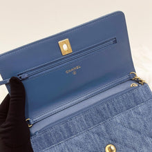 Load image into Gallery viewer, Changel pearl crush woc denim 22c with box, dust bag, chip
