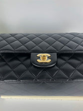 Load image into Gallery viewer, Chanel black medium lambskin classic, with gold hdw
