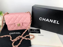 Load image into Gallery viewer, Chanel vintage pink sakura mini caviar square, 24k gold hdw
