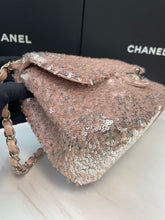 Load image into Gallery viewer, Chanel pink sequin small flap, silver hdw
