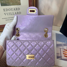 Load image into Gallery viewer, Chanel 24P mini reissue lilac purple, with aged gold hardware
