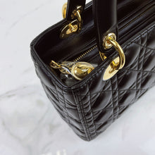 Load image into Gallery viewer, Lady Dior black medium lambskin, gold hdw
