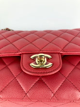 Load image into Gallery viewer, Chanel 23 series dark pink edge stitched caviar medium classic, gold hdw
