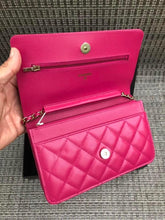 Load image into Gallery viewer, Chanel 22k dark pink caviar woc wallet on chain, full set
