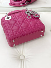 Load image into Gallery viewer, Lady Dior pink mini lambskin leather with silver hdw
