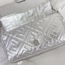 Load image into Gallery viewer, Fendi medium baguette silver with strap
