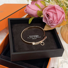 Load image into Gallery viewer, Hermes CDC 18K rose gold bangle with diamonds, SH
