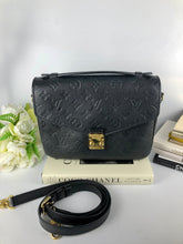 Load image into Gallery viewer, Louis Vuitton black empriente leather pochette metis, gold hdw
