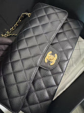 Load image into Gallery viewer, Chanel black caviar medium classic chip, with gold hdw
