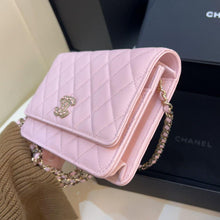 Load image into Gallery viewer, Chanel 22s pink caviar wallet on chain (woc)
