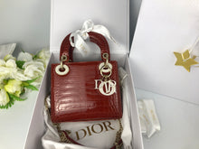 Load image into Gallery viewer, Lady Dior red mini exotic crocodile, full set
