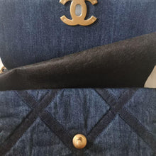 Load image into Gallery viewer, Chanel 19 small denim, mixed gold hdw
