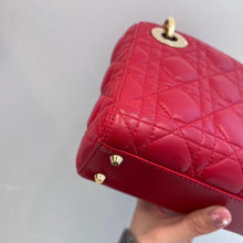 Load image into Gallery viewer, Lady Dior red mini lambskin, gold hdw
