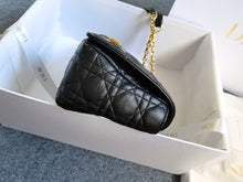 Load image into Gallery viewer, Dior caro bag medium black with gold hdw
