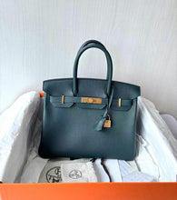 Load image into Gallery viewer, Hermes Birkin 30 green, with gold hdw
