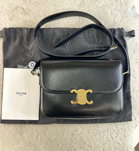 Load image into Gallery viewer, Celine black triomphe medium with gold hdw
