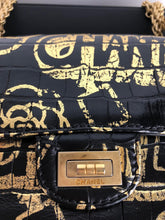 Load image into Gallery viewer, Chanel Egyptian graffiti mini reissue, rare from 19A collection croc embossed calfskin
