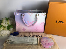 Load image into Gallery viewer, Louis Vuitton On-The-Go sunrise pastel PM with strap, pouch
