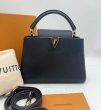Load image into Gallery viewer, Louis Vuitton black capucines BB in taurillon leather  With gold hdw
