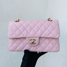 Load image into Gallery viewer, Chanel classic flap small pink 22b caviar with light gold hdw
