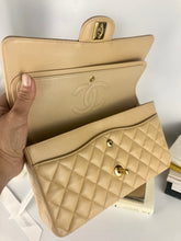 Load image into Gallery viewer, Chanel beige caviar medium classic, gold hdw
