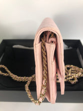 Load image into Gallery viewer, Chanel light pink caviar crystal cc woc, light gold hdw
