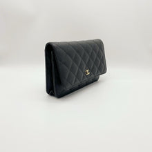 Load image into Gallery viewer, Chanel black caviar woc wallet on chain, gold hdw chip
