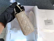 Load image into Gallery viewer, Lady Dior mini beige with gold hardware.
