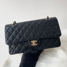 Load image into Gallery viewer, Chanel 2024 black caviar medium classic flap, gold hdw, microchip
