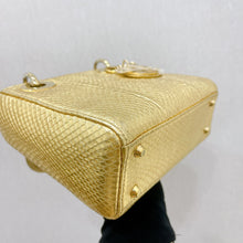 Load image into Gallery viewer, Lady Dior gold snakeskin mini, gold hdw
