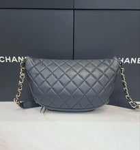 Load image into Gallery viewer, Chanel black caviar bumbag belt bag, gold hdw
