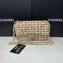 Load image into Gallery viewer, Chanel 27 series tweed mini, champagne gold hdw
