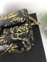 Load image into Gallery viewer, Chanel Egyptian graffiti mini reissue, rare from 19A collection croc embossed calfskin
