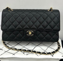 Load image into Gallery viewer, Chanel 30 series black caviar medium classic with gold hdw
