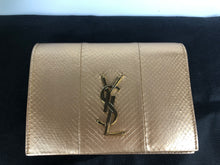 Load image into Gallery viewer, Ysl Saint Laurent woc, wallet on chain, gold/bronze snakeskin with gold hdw
