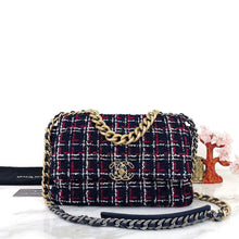 Load image into Gallery viewer, Chanel 19 bag in medium/large tweed with mixed hdw
