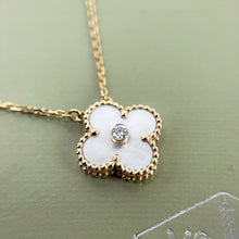 Load image into Gallery viewer, Van Cleef &amp; Arpels (VCA) 2012 white mother of Pearl (mop) diamond holiday pendant, 18k rose gold
