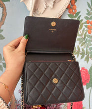 Load image into Gallery viewer, Chanel black caviar square woc, gold hdw
