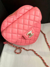 Load image into Gallery viewer, Chanel Pink 22s CC in love lambskin large heart bag
