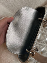 Load image into Gallery viewer, Lady Dior small silver cannage lambskin, with silver hdw
