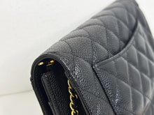 Load image into Gallery viewer, Chanel black caviar microchip woc (wallet on chain) with gold hdw
