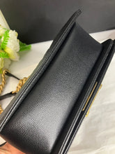 Load image into Gallery viewer, 2022 Chanel Small black caviar boy with aged good hdw
