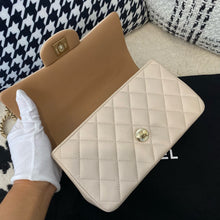 Load image into Gallery viewer, Chanel 23p beige / caramel two tone mini lambskin with gold hardware

