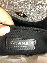 Load image into Gallery viewer, Chanel Large 24 series black and grey Deauville tote with silver hdw.
